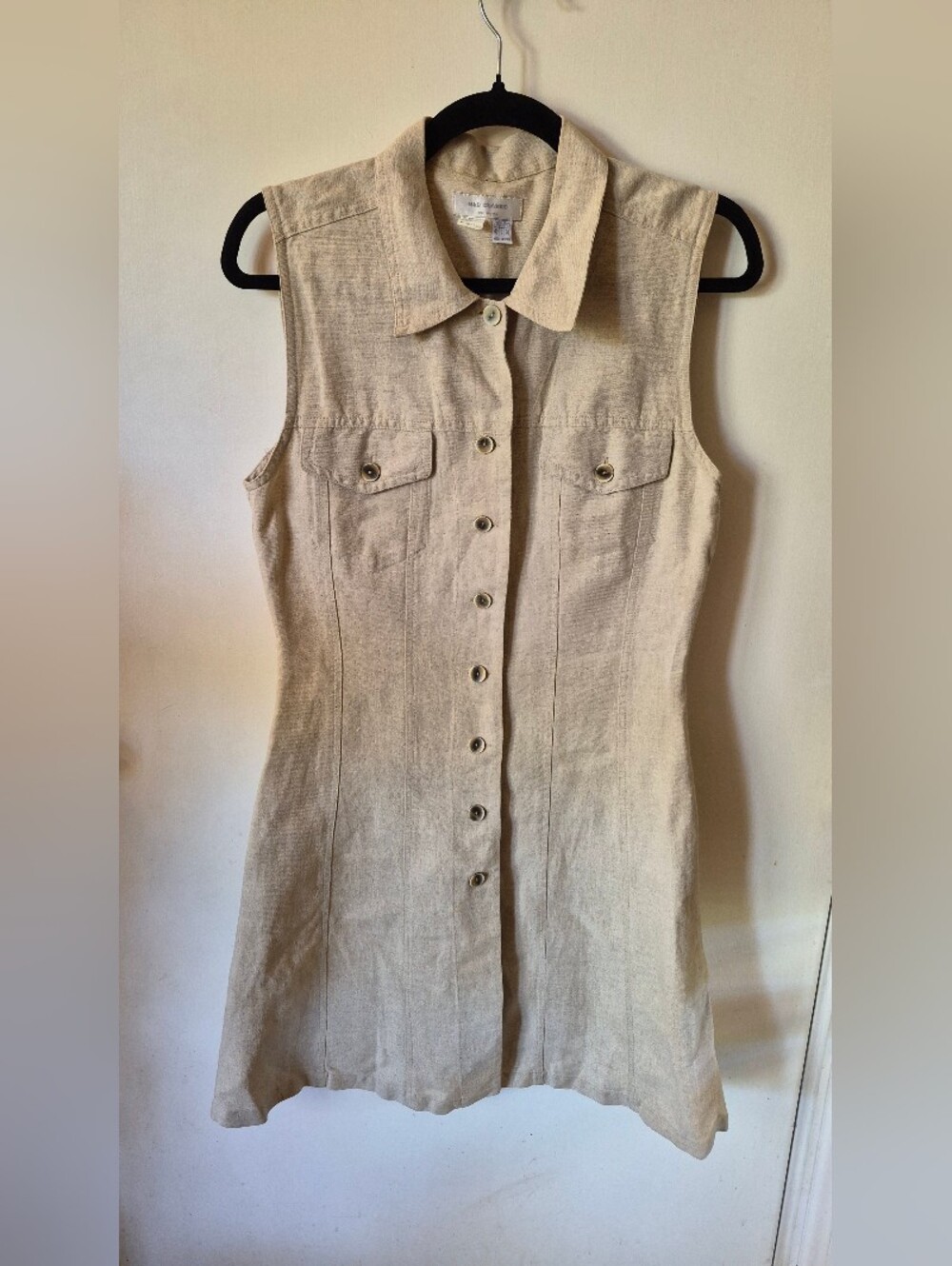N&B Classic for Women linen-blend button-front safari shirtdress